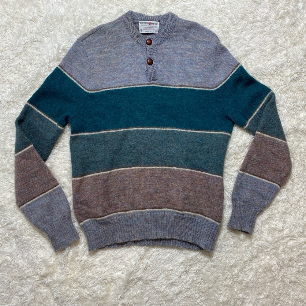 Men's Crewneck Sweater - Blue and Gray